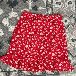 J.Crew Mercantile Floral Red Skirt